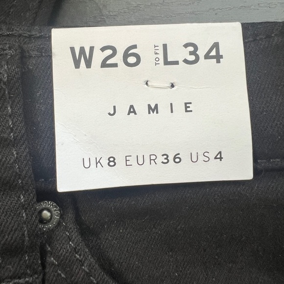 Topshop high rise Jamie jeans in black size 26x34 / 4 - skinny NWT - Picture 6 of 9